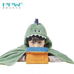 PPW 儿童连帽休闲毯披肩午睡毯沙发毯空调毯宿舍午休毯子学生斗篷夏季萌趣恐龙221801P0900MG1
