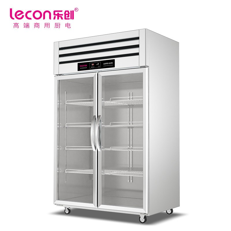乐创(lecon) 商用双门展示柜 立式保鲜陈列柜960L工程豪华款全冷藏 LC-J-CLB96