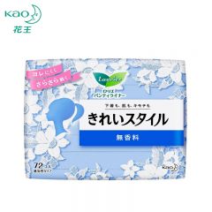 花王（KAO）乐而雅美丽自在棉柔卫生护垫（新老包装随机发货）无香14cm*72片
