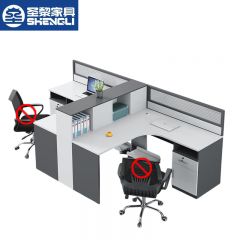 圣黎 职员桌屏风隔断卡位电脑桌财务办公桌组合 T型两人位 不含椅