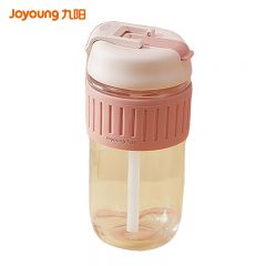 九阳（Joyoung）  九阳line玻璃水杯女夏季泡茶杯带吸管可爱简约便携咖啡杯子ins风 樱花粉：600ml-WR530(粉)