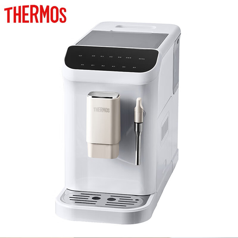 膳魔师（THERMOS） EHA-3424E咖啡机意式全自动家用商用办公多功能研磨一体智能数显蒸汽奶泡咖啡机白色
