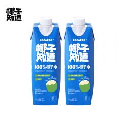 椰子知道 100%椰子水NFC补充电解质添加Namhom香水椰子水家庭装分享装1L/瓶  1L*2瓶