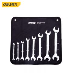 得力（deli） DL0308镜面双开口扳手套装8件套6-24mm