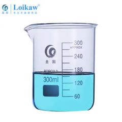 垒固 低型玻璃烧杯300ml(4个盒装)B-000129-4