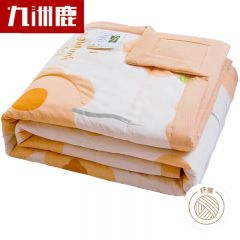 九洲鹿 可机洗全棉纤维夏被夏凉空调被子被芯150*200cm橘色花朵