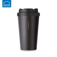 乐扣乐扣（LOCK&LOCK） LHC3271BLK 遇见元气 弹跳咖啡杯简约商务办公便携车载大容量保温杯随行杯黑色 400ml