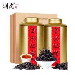 润虎 大红袍320g（160g*2）茶叶 武夷岩茶 罐装乌龙茶 一级大红袍 礼袋装