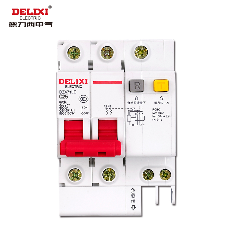 德力西电气（DELIXI ELECTRIC） 空气开关 小型断路器带漏保 DZ47sLE 2P C 25A DZ47SLEN2C25