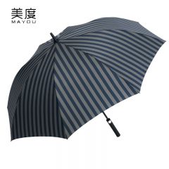 美度（MAYDU） M1152男士商务条纹雨伞抗台风大号双人长柄防风半自动直杆伞藏青