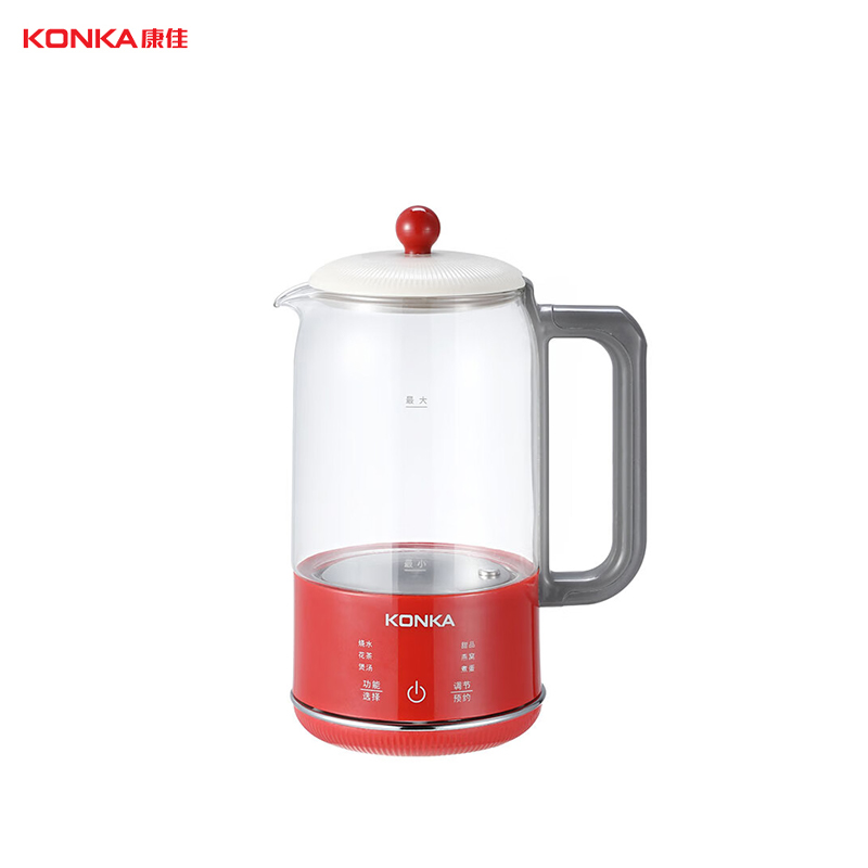 康佳（KONKA） KYSH-0852E-M迷你小型养生杯办公室多功能烧水煲汤花茶壶红色800ml