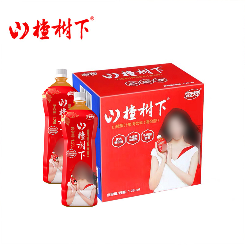 冠芳 山楂树下 山楂果汁饮料1.25L*6瓶 混合型 山楂汁饮品家庭聚会聚餐健康 送礼整箱