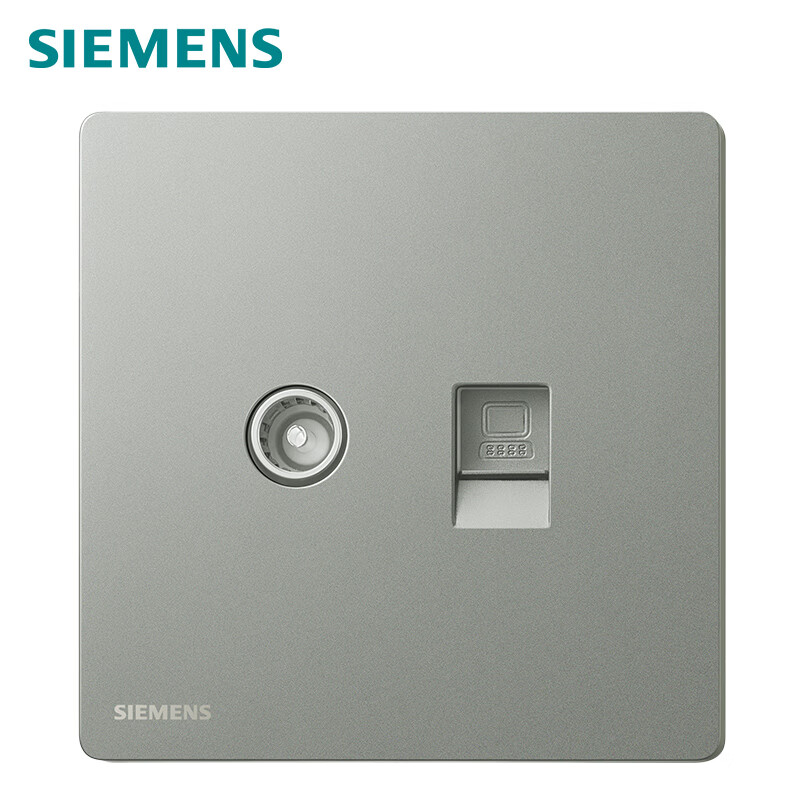 西门子（SIEMENS） 5UH31783NC02 荟绎一位电视 +一位电脑插座CAT6皓月灰网络模块面板