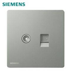 西门子（SIEMENS） 5UH31783NC02 荟绎一位电视 +一位电脑插座CAT6皓月灰网络模块面板