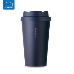 乐扣乐扣（LOCK&LOCK） LHC3271NVY 弹跳咖啡杯简约商务办公便携车载大容量保温杯随行杯深蓝 400ml