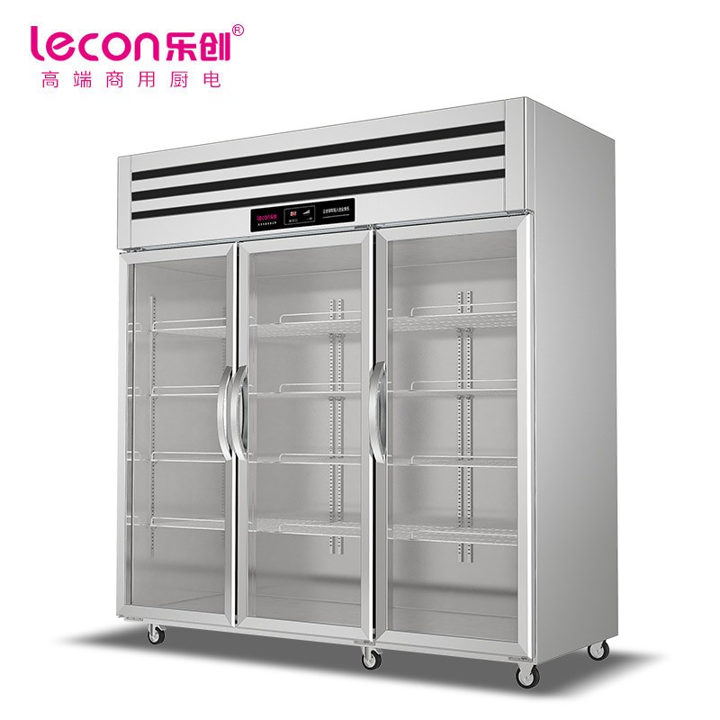 乐创(lecon) 商用三门展示柜 立式保鲜陈列柜1490L工程豪华款全冷藏 LC-J-CLB149
