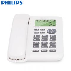 飞利浦（PHILIPS） CORD281A 有绳电话机座机 固定电话 办公家用 双接口 免电池 免提通话 黑色