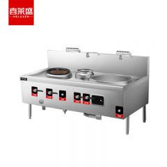喜莱盛（XLS） SDGT28商用猛火灶广式天然气液化气大锅灶燃气款 食堂煤气灶加厚不锈钢1.0mm小炒连大锅灶台工程款