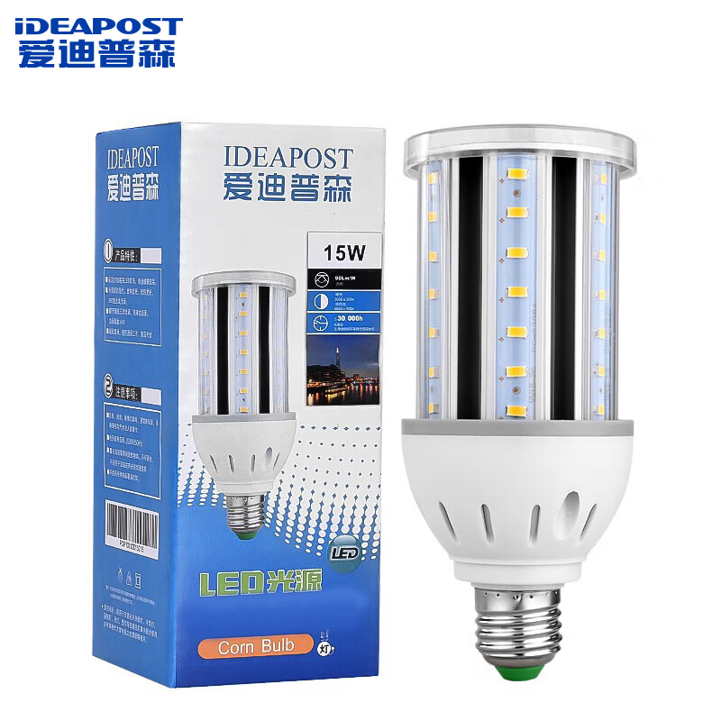 爱迪普森（IDEAPOST）AD-LCYM020-15W/6000K白光 led灯泡 玉米灯泡 路灯庭院灯泡 e27螺口