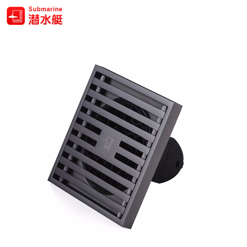 潜水艇（submarine） MTK50-10 黄铜镀镍拉丝防臭地漏 50管径 枪灰色 套