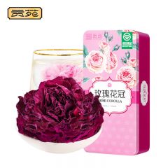 贡苑 玫瑰花茶特级大朵花冠王重瓣墨红平阴无硫磺75g花茶