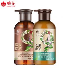 蜂花（BEE&FLOWER） 固发防脱洗发水九樽植萃洗发露男女士头皮营养液洗头膏护发蓬松 洗358ml+精华358ml
