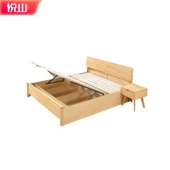 悦山 家用橡胶木床不含床头柜床垫 1800*2000*900mm