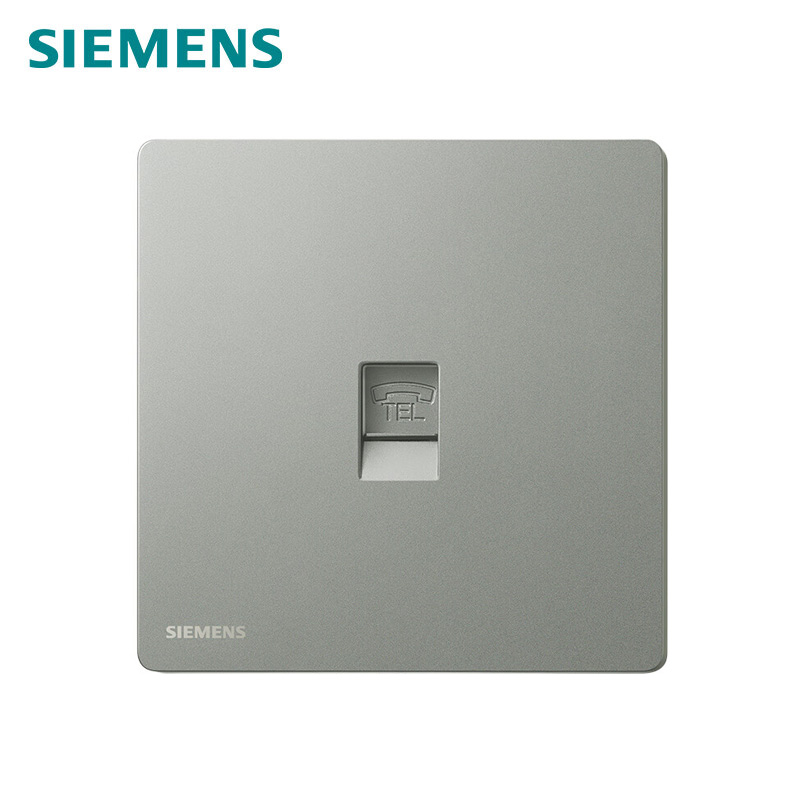 西门子（SIEMENS） 5UH31613NC02 开关插座面板 一位电话插座 弹力漆 荟绎系列 皓月灰