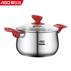 爱仕达（ASD） 316不锈钢家用炖锅燃气灶电磁炉通用泡面锅无涂层鼓型大容量汤煲TS20B5WG（口）