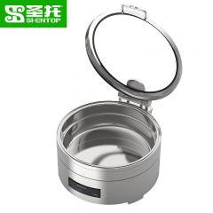 圣托（Shentop） 自助餐保温炉圆形触控布菲炉电加热餐炉304不锈钢酒店餐厅保温炉保温锅透视6L自助餐炉 STYB-YB1