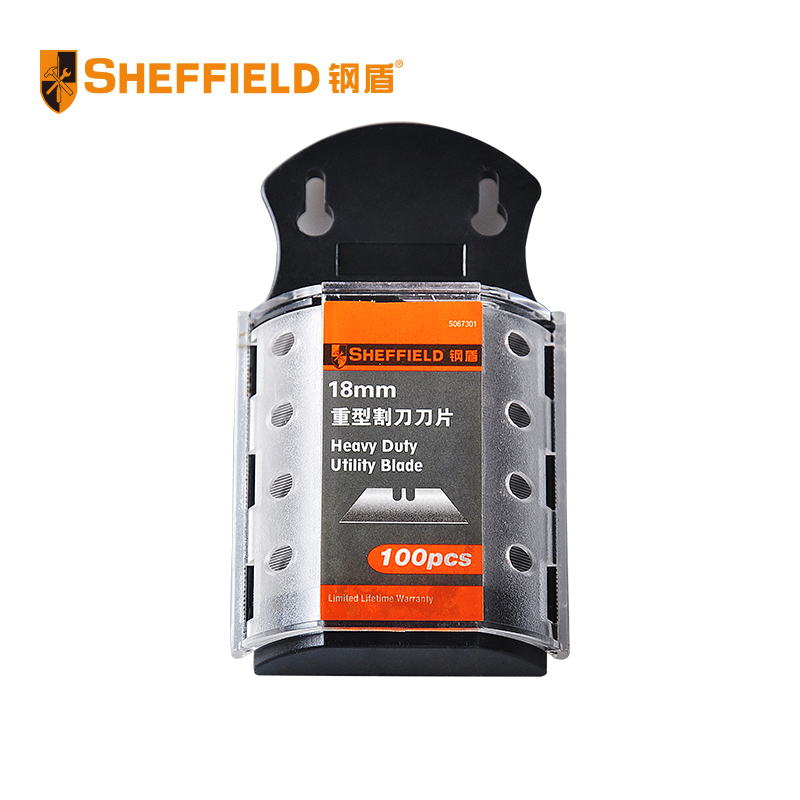 钢盾 （SHEFFIELD ） S067301美工刀片大号小号梯形刀片墙壁纸重型割刀刀片18mm(每盒100片)