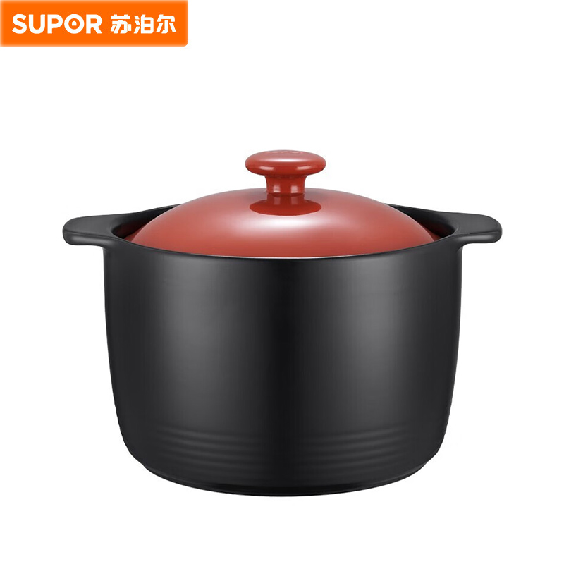 苏泊尔（SUPOR） 砂锅加厚煲汤锅4.5L陶瓷煲仔饭炖锅燃气灶沙锅砂锅炖汤瓦罐TB45Q1