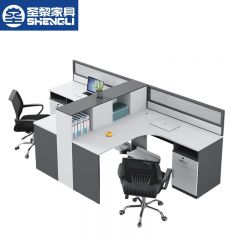 圣黎 职员桌屏风隔断卡位电脑桌财务办公桌组合 T型两人位 含椅