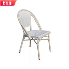 悦山 象牙白无扶手网布椅户外靠背椅阳台休闲椅子文艺简约500*560*860