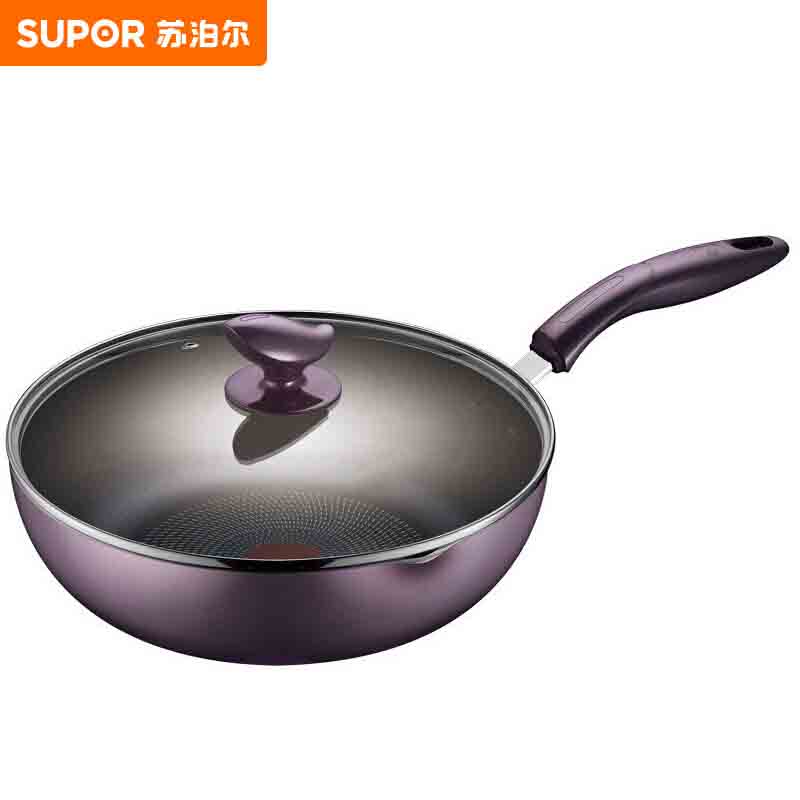 苏泊尔（SUPOR） 不粘锅平底锅煎锅炒菜锅火红点聚油底加深牛排锅 PJ26R4 26cm