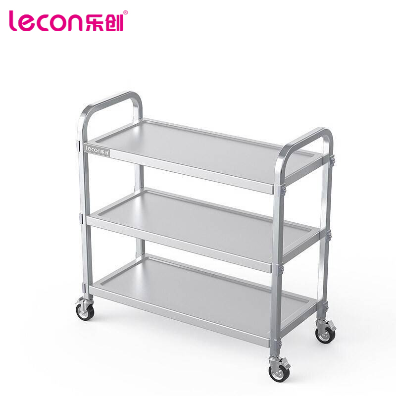 乐创（lecon）LC-J-YDC03商用三层餐车 不锈钢移动送餐收碗车