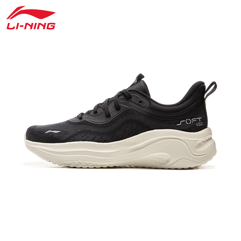 李宁（LI-NING） AGLV040-3运动生活SOFT舒适透气女款潮流休闲鞋黑色37