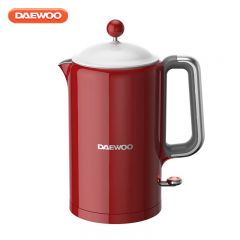 大宇（DAEWOO） EK01红色复古电热水壶家用电烧水壶热水壶双层隔热保温304不锈钢1.5L大容量