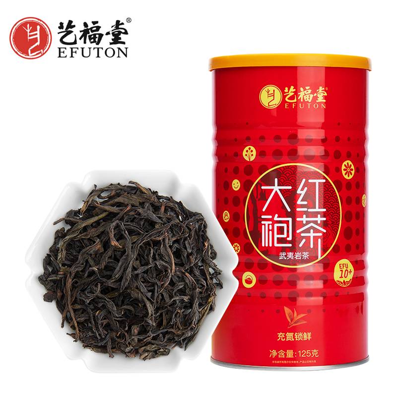 艺福堂 茶叶 乌龙茶 杯泡大红袍 特级EFU10 武夷山岩茶花果香韵罐装125g 罐