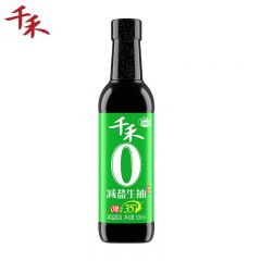 千禾 减盐酱油 500mL 0添加减盐35%零添加特级生抽淡盐薄盐家用