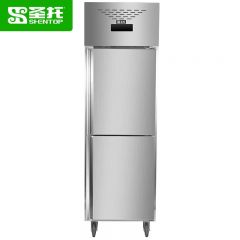 圣托（Shentop） 风冷冷冻柜无霜 500升商用立式厨房冰柜 双门不锈钢食物保鲜展示柜 STL-GP12