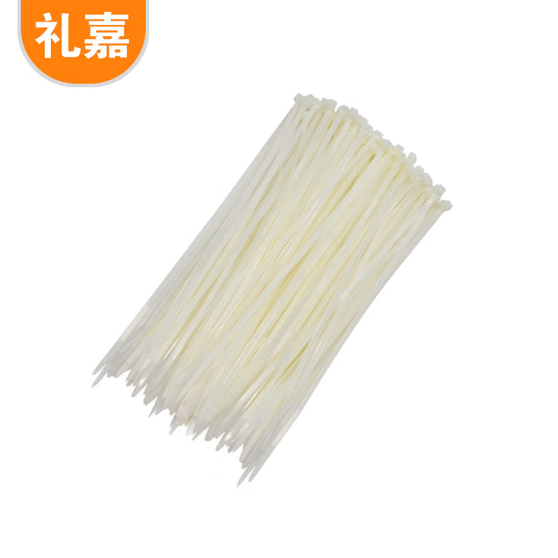 礼嘉（LIJIA） LJ-ZD18 4x300mm 自锁式尼龙扎带透明理线带全新环保强韧性多功能丝捆/绑/理/束线 白色 100条/包