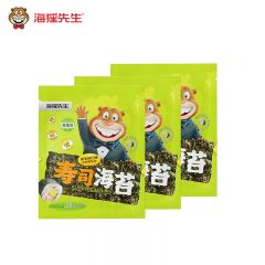 海狸先生 寿司海苔28g*3 (送竹帘) 紫菜包饭韩式家庭食材工具大片烤海苔