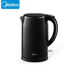 美的（Midea） 电水壶热水壶烧水壶304不锈钢1.7L大容量电热水壶家用快速烧水开水壶 双层防烫无缝内胆智能断电 SH17M301C 1.7L