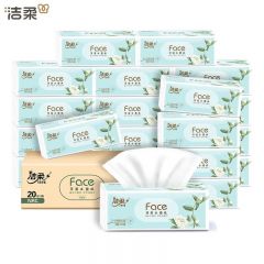 洁柔 抽纸face白茶花香纸巾3层100抽20包整箱餐巾纸可湿水面巾纸纸抽擦手纸卫生纸
