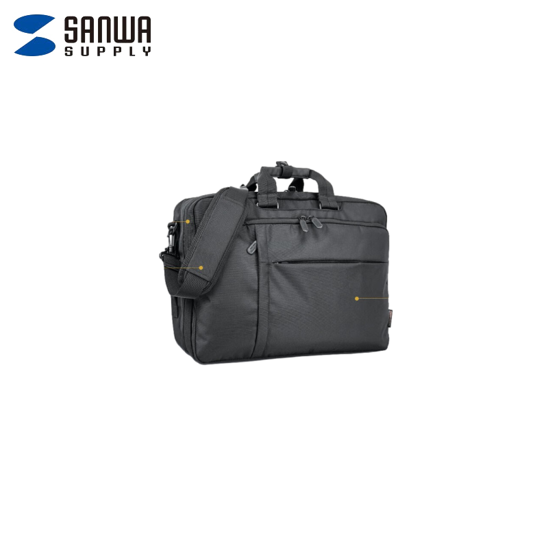 山业（SANWA）200-BAG154BK笔记本电脑包大容量手提电脑包公文包黑色17.3英寸