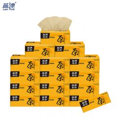 蓝漂（Lam Pure） 本色全压花抽纸224张*16包柔软亲肤湿水不易破