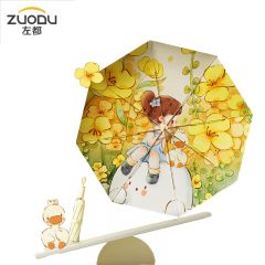 左都 插画遮阳伞花间低语三折伞