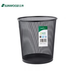 三木（SUNWOOD） 1211 纸篓垃圾桶 金属丝网 中号 Φ265*285mm 黑色（计价单位：个）