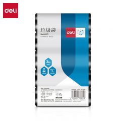 得力（deli）33071 垃圾袋(黑)(5卷/套) 50×60cm八角底（套）适用于办公生活